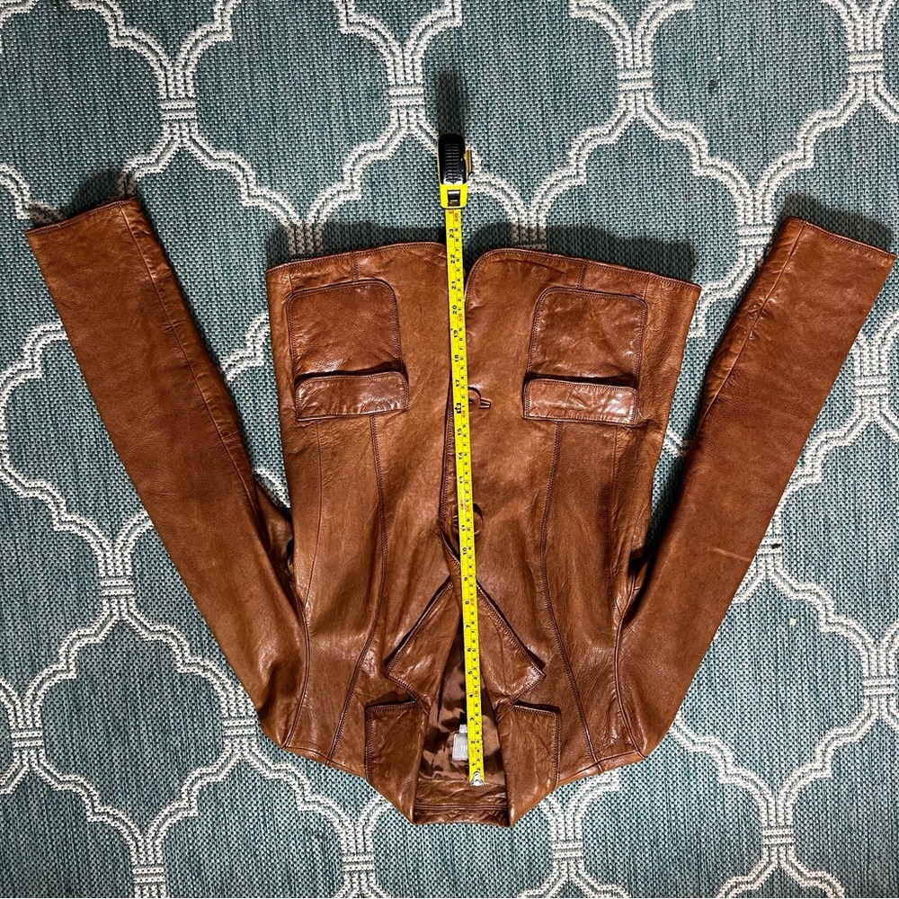 J. Jill Brown Leather Jacket.  Size X Small - Picture 9 of 14